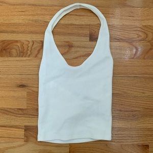 Topshop cream crop top small halter top